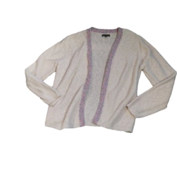 Carolyn Taylor Cream Cardigan Pastel Accent Size Medium - Picture 1 of 4